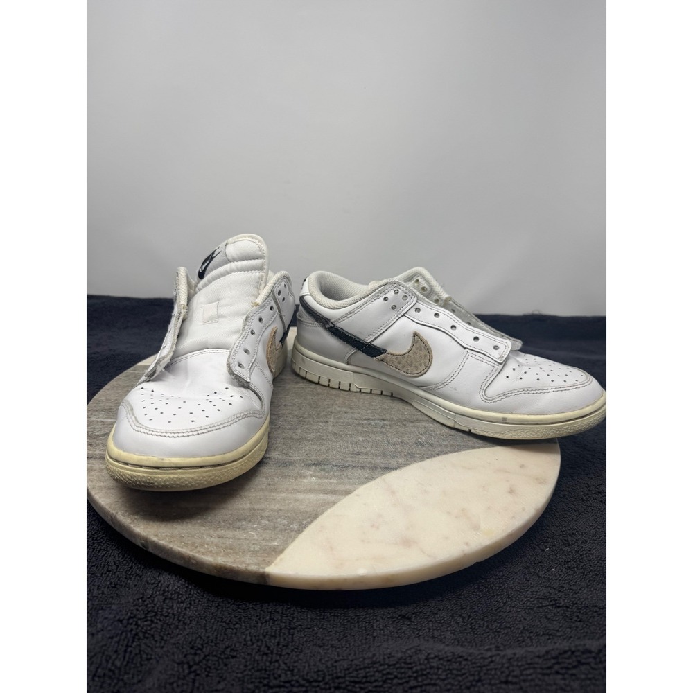 Nike Dunk‎ Low White Leopard Suede Swoosh Casual Women's Sneakers US 7 W/O Laces